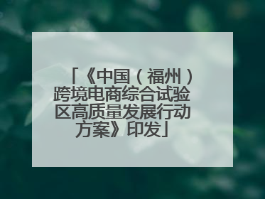 《中国（福州）跨境电商综合试验区高质量发展行动方案》印发