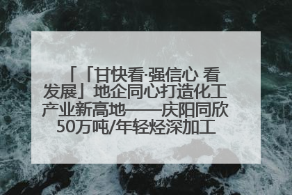 「甘快看·强信心 看发展」地企同心打造化工产业新高地——庆阳同欣50万吨/年轻烃深加工项目建设见闻