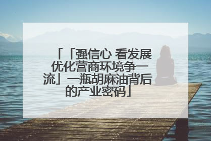「强信心 看发展 优化营商环境争一流」一瓶胡麻油背后的产业密码