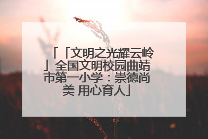 「文明之光耀云岭」全国文明校园曲靖市第一小学：崇德尚美 用心育人