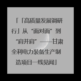 「高质量发展调研行」从“面对面”到“肩并肩”——甘肃全利电力装备生产制造项目一线见闻