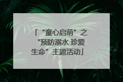 “童心启萌”之“预防溺水 珍爱生命”主题活动