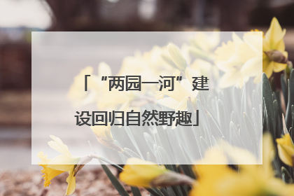 “两园一河”建设回归自然野趣