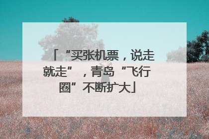 “买张机票，说走就走”，青岛“飞行圈”不断扩大