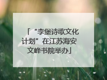 “李堡诗歌文化计划”在江苏海安文峰书院举办