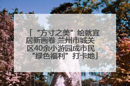 “方寸之美”绘就宜居新画卷 兰州市城关区40余小游园成市民“绿色福利”打卡地