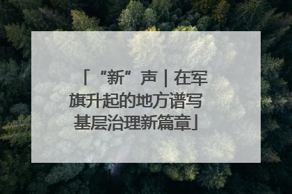 “新”声｜在军旗升起的地方谱写基层治理新篇章
