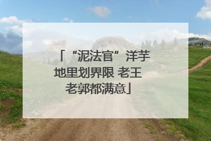 “泥法官”洋芋地里划界限 老王老郭都满意