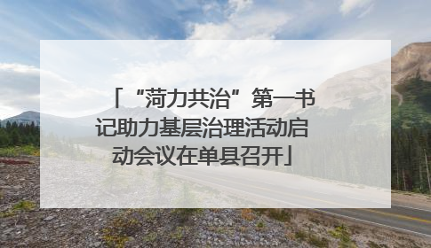 “菏力共治”第一书记助力基层治理活动启动会议在单县召开