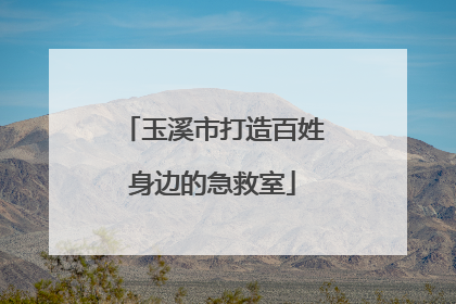 玉溪市打造百姓身边的急救室