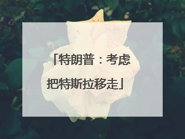 特朗普：考虑把特斯拉移走