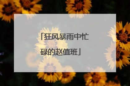 狂风暴雨中忙碌的赵值班