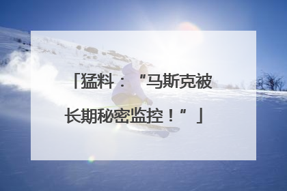 猛料：“马斯克被长期秘密监控！”
