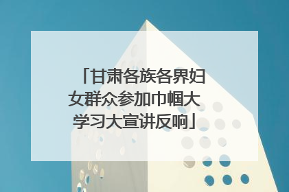 甘肃各族各界妇女群众参加巾帼大学习大宣讲反响