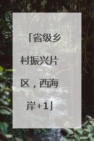 省级乡村振兴片区，西海岸+1
