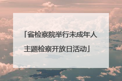 省检察院举行未成年人主题检察开放日活动