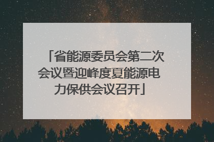 省能源委员会第二次会议暨迎峰度夏能源电力保供会议召开