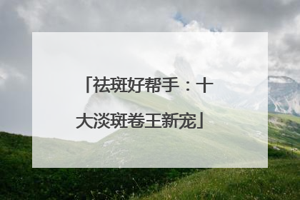 祛斑好帮手：十大淡斑卷王新宠