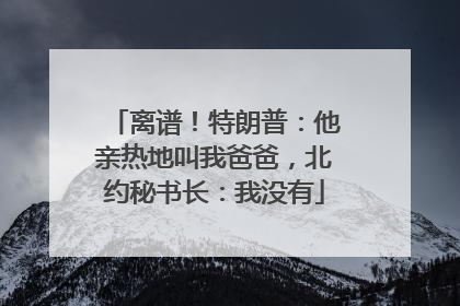 离谱！特朗普：他亲热地叫我爸爸，北约秘书长：我没有