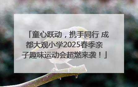 童心跃动，携手同行 成都大观小学2025春季亲子趣味运动会超燃来袭！