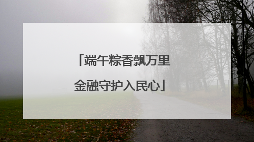 端午粽香飘万里 金融守护入民心