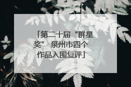 第二十届“群星奖” 泉州市四个作品入围复评