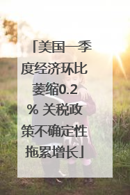 美国一季度经济环比萎缩0.2% 关税政策不确定性拖累增长