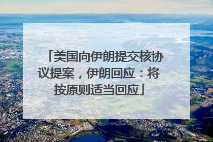美国向伊朗提交核协议提案，伊朗回应：将按原则适当回应
