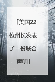 美国22位州长发表了一份联合声明