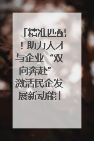 精准匹配！助力人才与企业“双向奔赴” 激活民企发展新动能