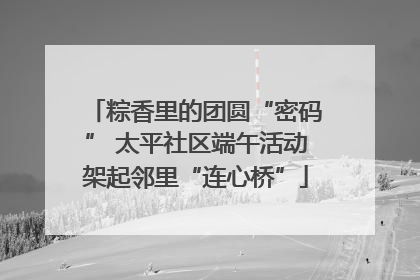 粽香里的团圆“密码” 太平社区端午活动架起邻里“连心桥”