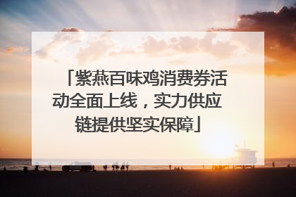 紫燕百味鸡消费券活动全面上线，实力供应链提供坚实保障