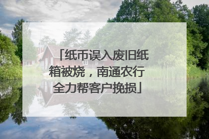 纸币误入废旧纸箱被烧，南通农行全力帮客户挽损