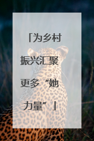 为乡村振兴汇聚更多“她力量”