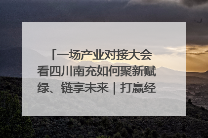一场产业对接大会 看四川南充如何聚新赋绿、链享未来｜打赢经济发展翻身仗