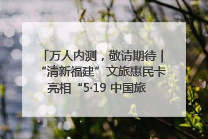 万人内测，敬请期待｜“清新福建”文旅惠民卡亮相“5·19 中国旅游日”福建分会场