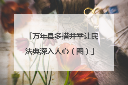 万年县多措并举让民法典深入人心（图）