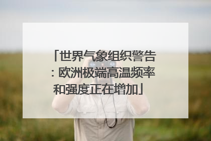 世界气象组织警告：欧洲极端高温频率和强度正在增加