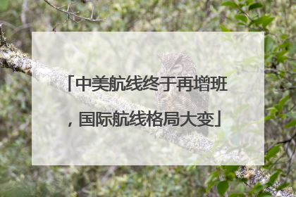 中美航线终于再增班，国际航线格局大变