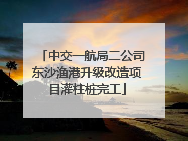 中交一航局二公司东沙渔港升级改造项目灌柱桩完工