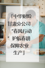 中华财险甘肃分公司“春风行动”护航春耕 保障农业生产