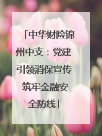 中华财险锦州中支：党建引领消保宣传 筑牢金融安全防线
