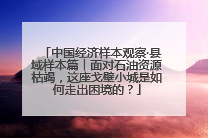 中国经济样本观察·县域样本篇丨面对石油资源枯竭，这座戈壁小城是如何走出困境的？