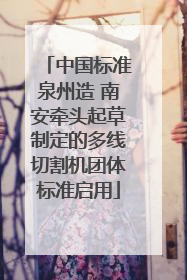 中国标准泉州造 南安牵头起草制定的多线切割机团体标准启用