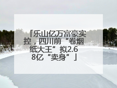 乐山亿万富豪实控，四川前“卷烟纸大王”拟2.68亿“卖身”