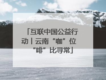 互联中国公益行动丨云南“咖”位“啡”比寻常