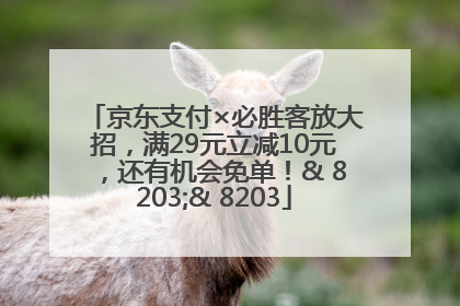 京东支付×必胜客放大招，满29元立减10元，还有机会免单！& 8203;& 8203