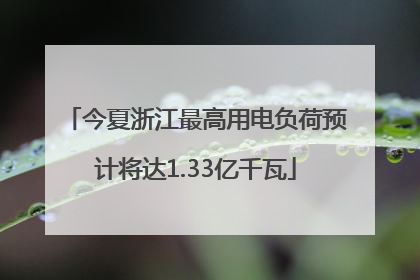 今夏浙江最高用电负荷预计将达1.33亿千瓦