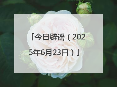 今日辟谣（2025年6月23日）