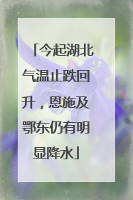 今起湖北气温止跌回升，恩施及鄂东仍有明显降水
